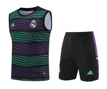 Real Madrid 2023-24 Green - Purple Soccer Singlet + Short Men's