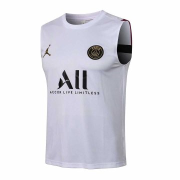 2021-22 PSG x Jordan White Football Singlet Shirt Men's [2020127987]