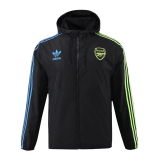 #Hoodie Arsenal 2023-24 Black Soccer Windbreaker Jacket Men's