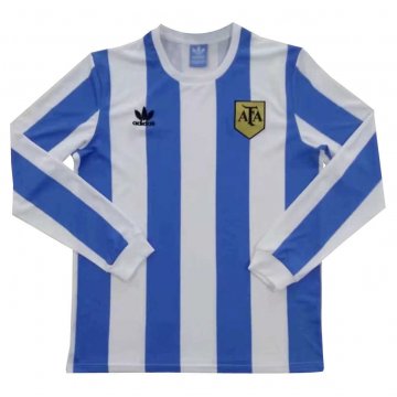 1978 Argentina Retro Home Men's LS Football Jersey Shirts [2020127289]