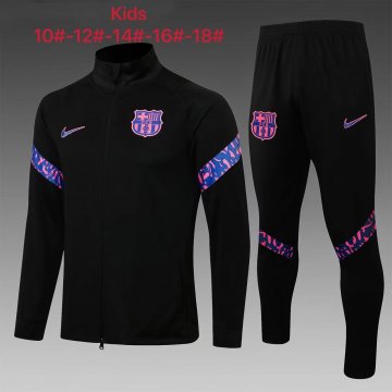 Barcelona 2021-22 Black Soccer Training Suit Jacket + Pants Kid's
