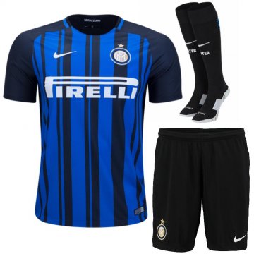 2017-18 Inter Milan Home Biue Football Full Kit