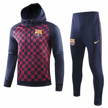 2019-20 Barcelona Hoodie Blue Men's Football Training Suit(Sweatshirt + Pants)