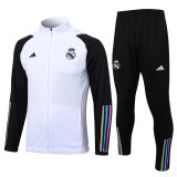 Real Madrid 2023-24 White Soccer Jacket + Pants Men's