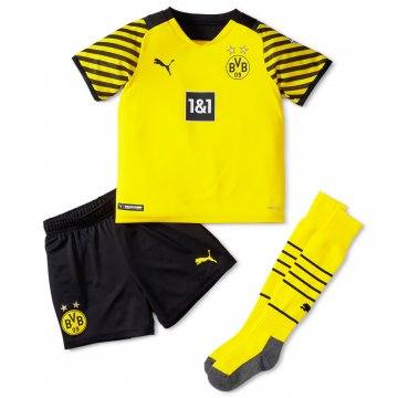 Borussia Dortmund 2021-22 Home Kid's Soccer Jersey+Short+Socks