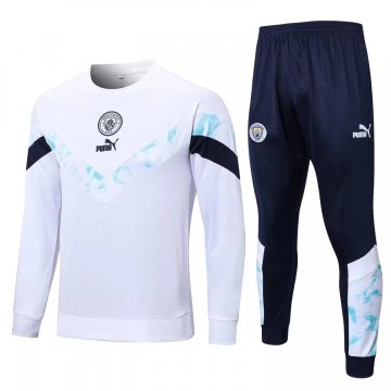 Manchester City 2022-23 White - Royal Soccer Training Suit Men's