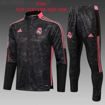 Real Madrid 2021-22 Black - Pink Soccer Training Suit Jacket + Pants Kid's [20210815083]