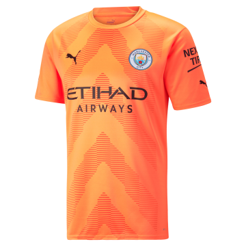 Manchester City 2022-23 Goalkeeper Orange Soccer Jerseys Men's