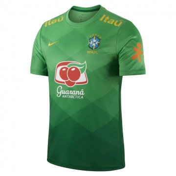 2021 Brazil Green Short Football Training Shirt Men's