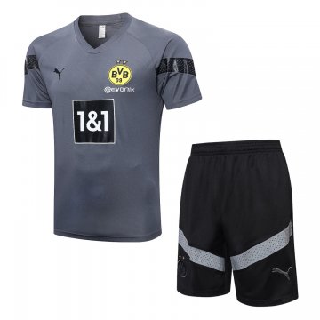 Borussia Dortmund 2022-23 Grey Soccer Jerseys + Short Men's