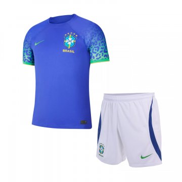Brazil 2022 Away Kid's Soccer Jerseys + Short