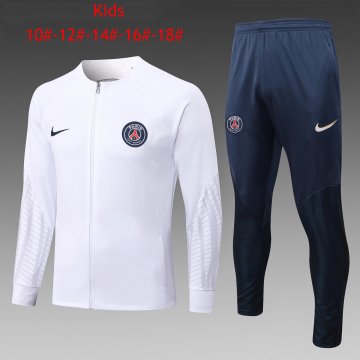 PSG White Soccer Jacket + Pants Kid's 2022-23