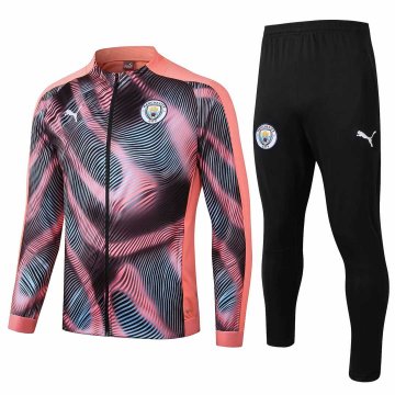 2019-20 Manchester City Pink Men's Football Training Suit(Jacket + Pants)