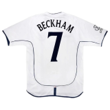 #Retro Beckham #7 England 2002 Home Soccer Jerseys Men's