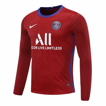 2020-21 PSG Goalkeeper Red Long Sleeve Men Football Jersey Shirts