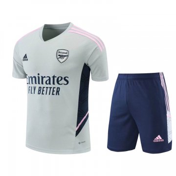 Arsenal 2022-23 Light Grey Soccer Jerseys + Short Men's