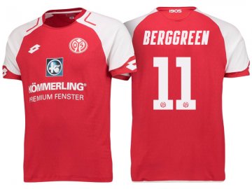 2017-18 FSV Mainz 05 Home Red Football Jersey Shirts Berggreen #11