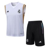 Real Madrid 2023-24 White Soccer Singlet + Short Men's