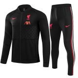 Liverpool 2021-22 Black Stripes Soccer Traning Suit (Jacket + Pants) Men's