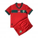 Morocco 2022-23 Home Soccer Jerseys + Short Kid's