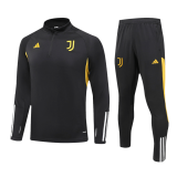 Juventus 2023-24 Black Soccer Zipper Sweatshirt + Pants Kid's