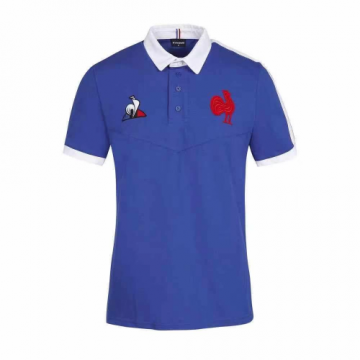 2020-21 France Rugby Blue Football Polo Shirt Men