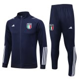 Italy 2023 Navy Soccer Jacket + Pants Men's