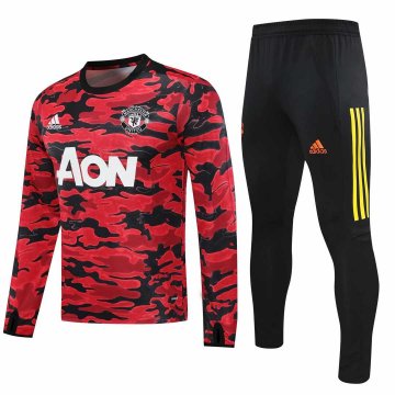 2020-21 Manchester United Christmas Red - Black Men's Football Training Suit