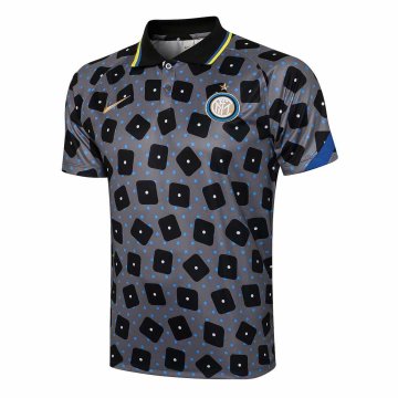 2021-22 Inter Milan Grey Football Polo Shirt Men's