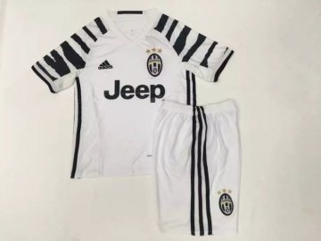 Kids 2016-17 Juventus Third White Football Jersey Shirts Kit(Shirt+Shorts)