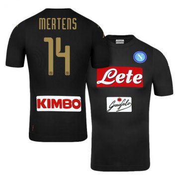 2016-17 Napoli Third Black Football Jersey Shirts #14 Dries Mertens