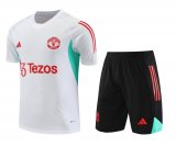 Manchester United 2023-24 White Soccer Jerseys + Short Men's