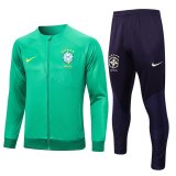 Brazil 2023 Green Soccer Jacket + Pants Men's