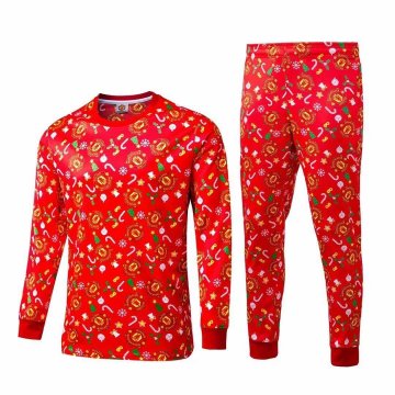 2020-21 Manchester United Christmas Red Men Football Training Suit(Sweatshirt + Pants)