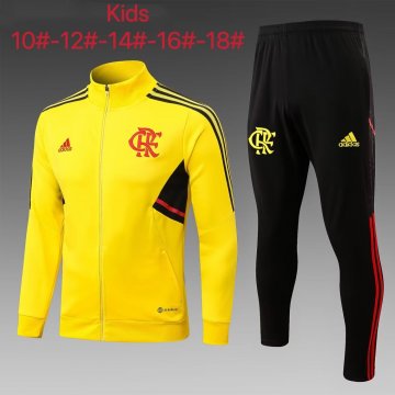 Flamengo 2022-23 Yellow Soccer Jacket + Pants Kid's