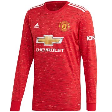 2020-21 Manchester United Home LS Men Football Jersey Shirts
