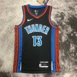Oklahoma City Thunder 2022/2023 Black SwingMen's Jersey City Edition Men's (GEORGE #13)