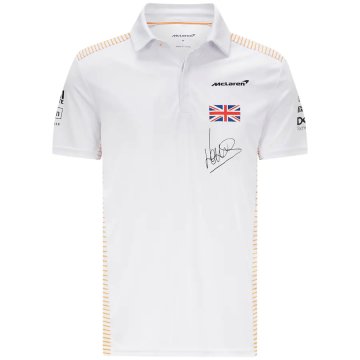 McLaren Lando Norris 2021 White F1 Team Polo Jersey Men's