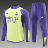 Real Madrid 2023-24 Yellow - Purple Soccer Training Suit Kid's