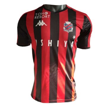 2020-21 Hokkaido Consadole Sapporo Home Black & Red Stripes Men Football Jersey Shirts (Match) [48212665]