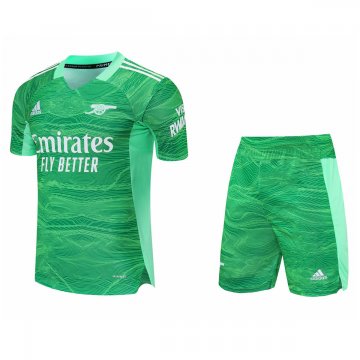 Arsenal 2021-22 Goalkeeper Green Soccer Jerseys + Short Men's