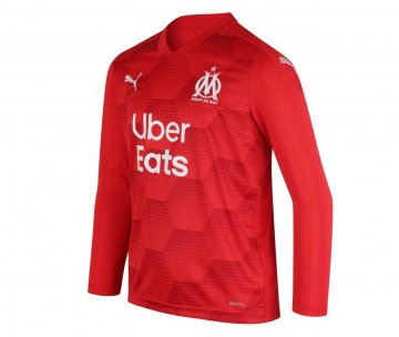 2020-21 Olympique Marseille Goalkeeper Red LS Men Football Jersey Shirts