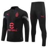 AC Milan 2021-22 Black Soccer Training Suit Men's