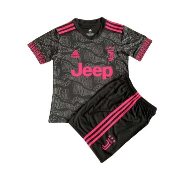 2021-22 Juventus x Mochino Black Football Jersey Shirts + Short Kid's