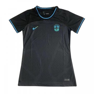 #Special Edition Brazil 2022 Black - Shiny Blue Logo Soccer Jerseys Women's