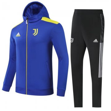Juventus 2021-22 Hoodie Blue Soccer Training Suit Jacket + Pants Men's