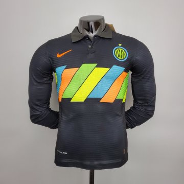 #Player Version Inter Milan 2021-22 Third Long Sleeve Men's Soccer Jerseys