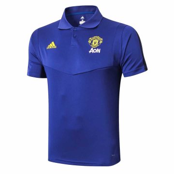 2019-20 Manchester United Blue Men's Football Polo Shirt [39112187]