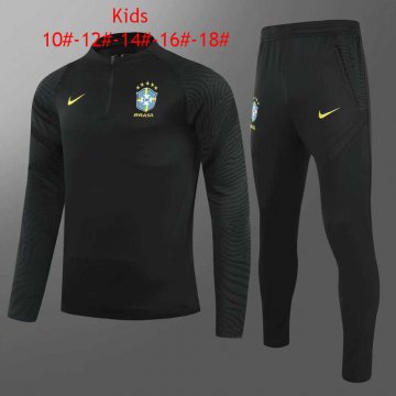 2020-21 Brazil Black Football Training Suit Kids