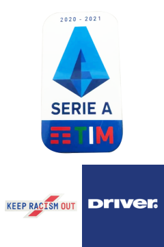 2020-21 Italian Serie A Badge & Keep Racism Out Badge & Driver Sponsor Badge